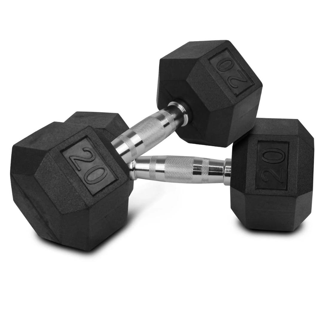 💪 Mancuernas Hexagonales 20 LBS Goma Premium MMA Equipamientos CR