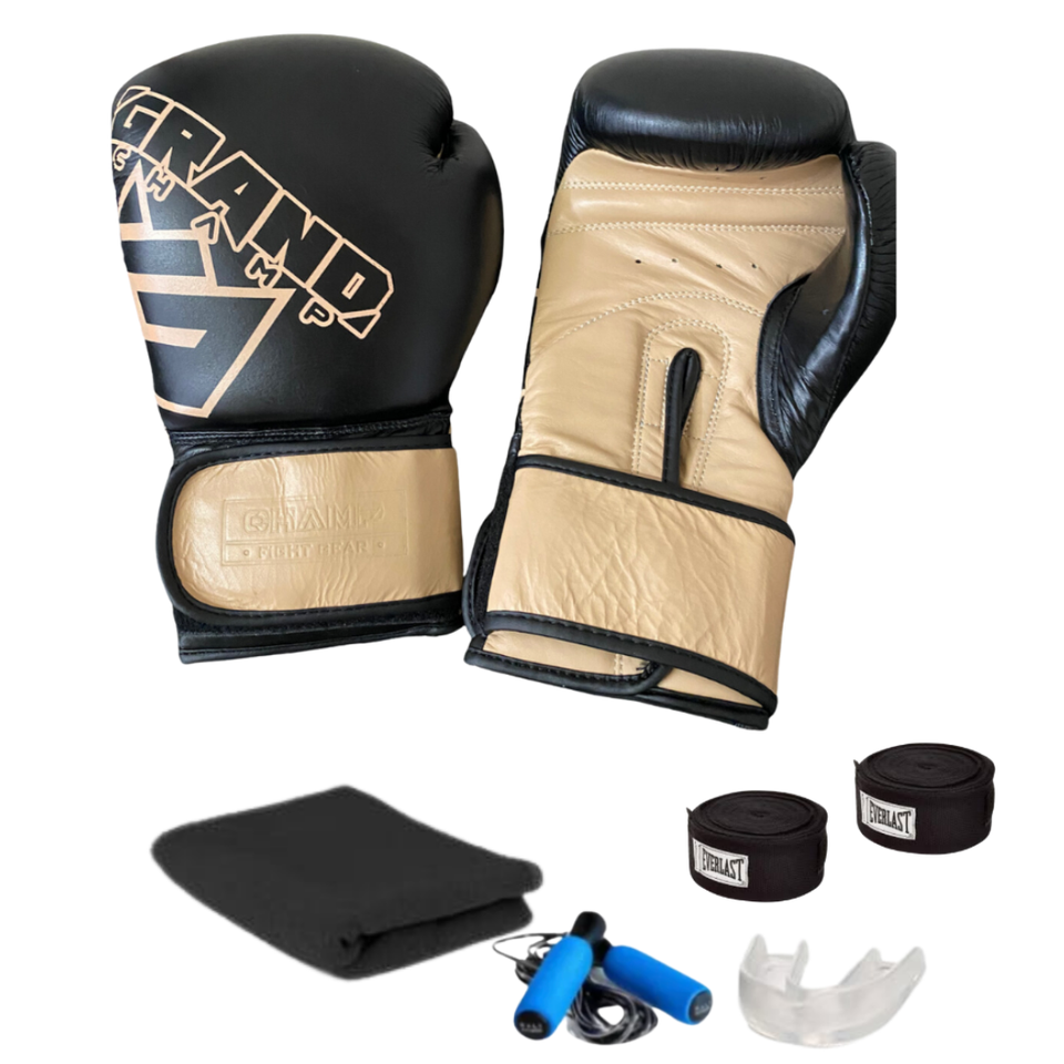 combo_guantes_grand_champ_cuero_negro_beige_con_vendas_pano_cuerda_y_bucal_mma_equipamientos_costa_rica
