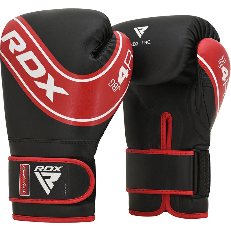 Guantes de boxeo RDX 4B Robo Kids JBG negro con rojo - MMA Equipamientos CR