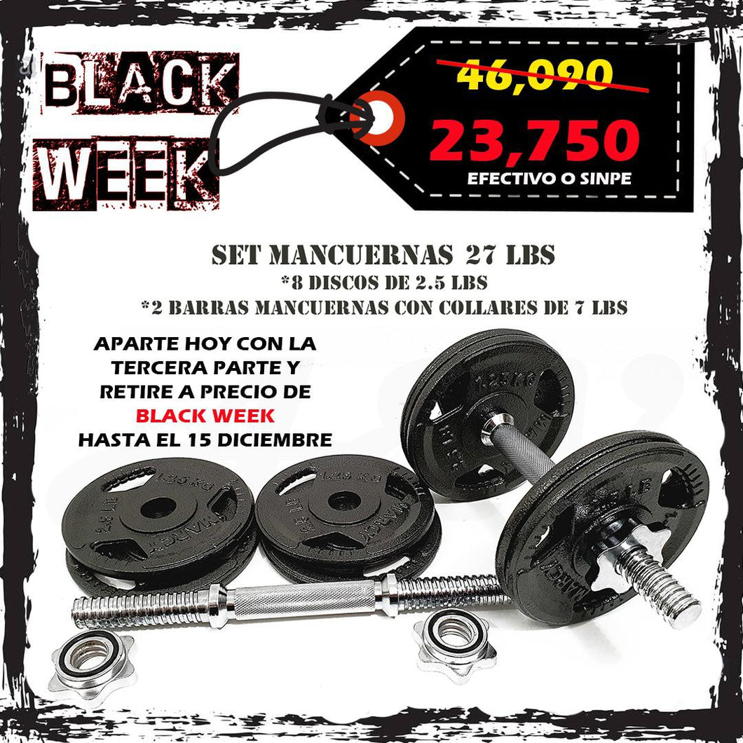 set mancuernas 27 libras black week