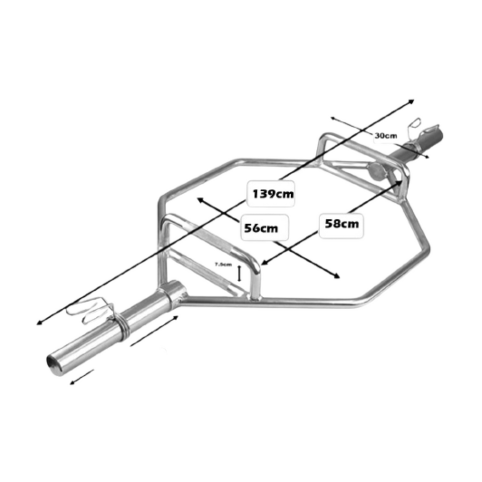 Barra Hexagonal Olímpica Cromada
